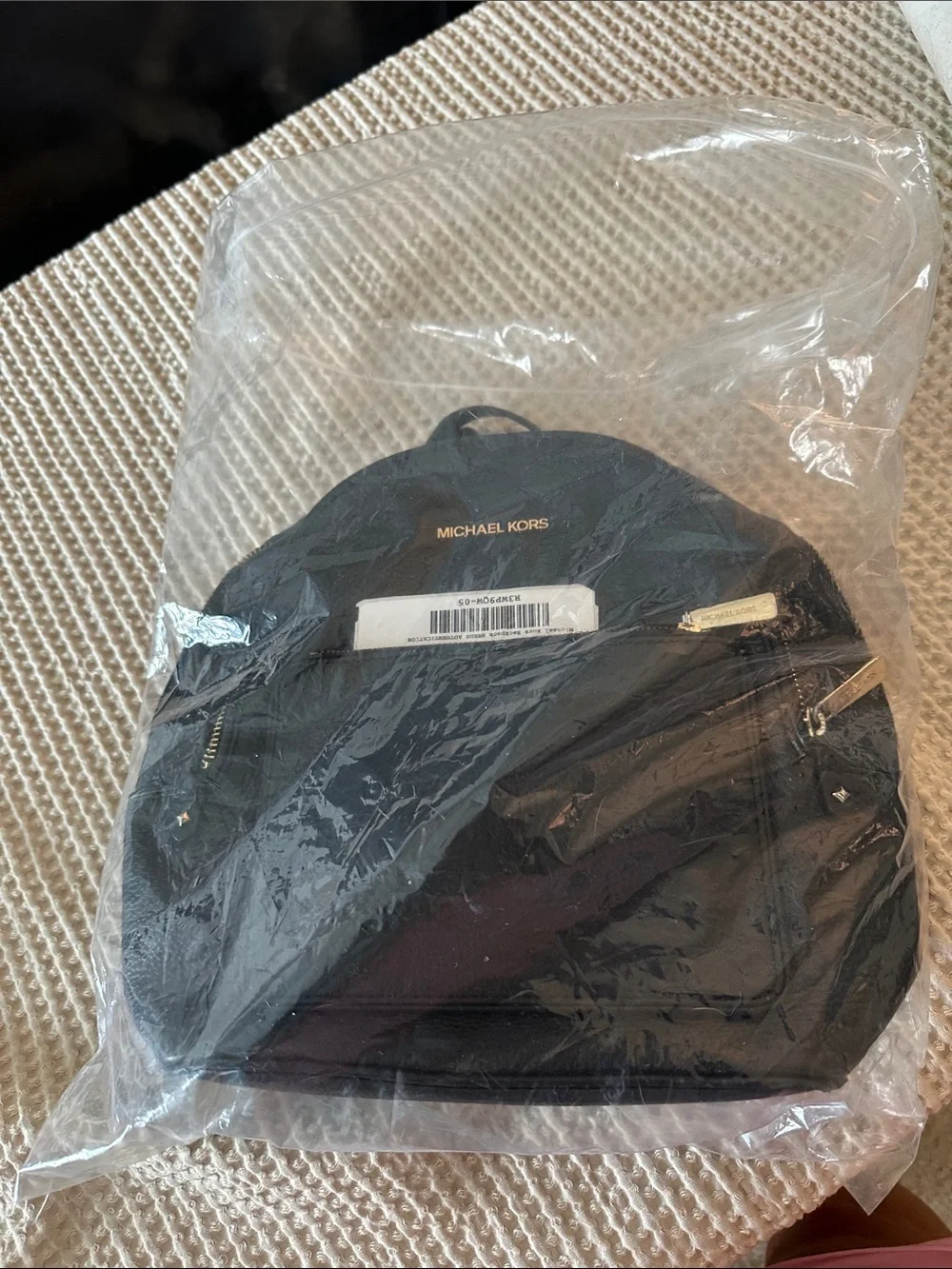 Michael  Kors Adina Medium Black Pebbled Leather Backpack